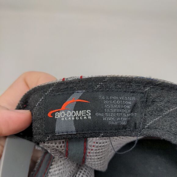 Bio-Domes Headgear Snapback Mesh Back Trucker Hat Gray OSFM Studded - Picture 9 of 9